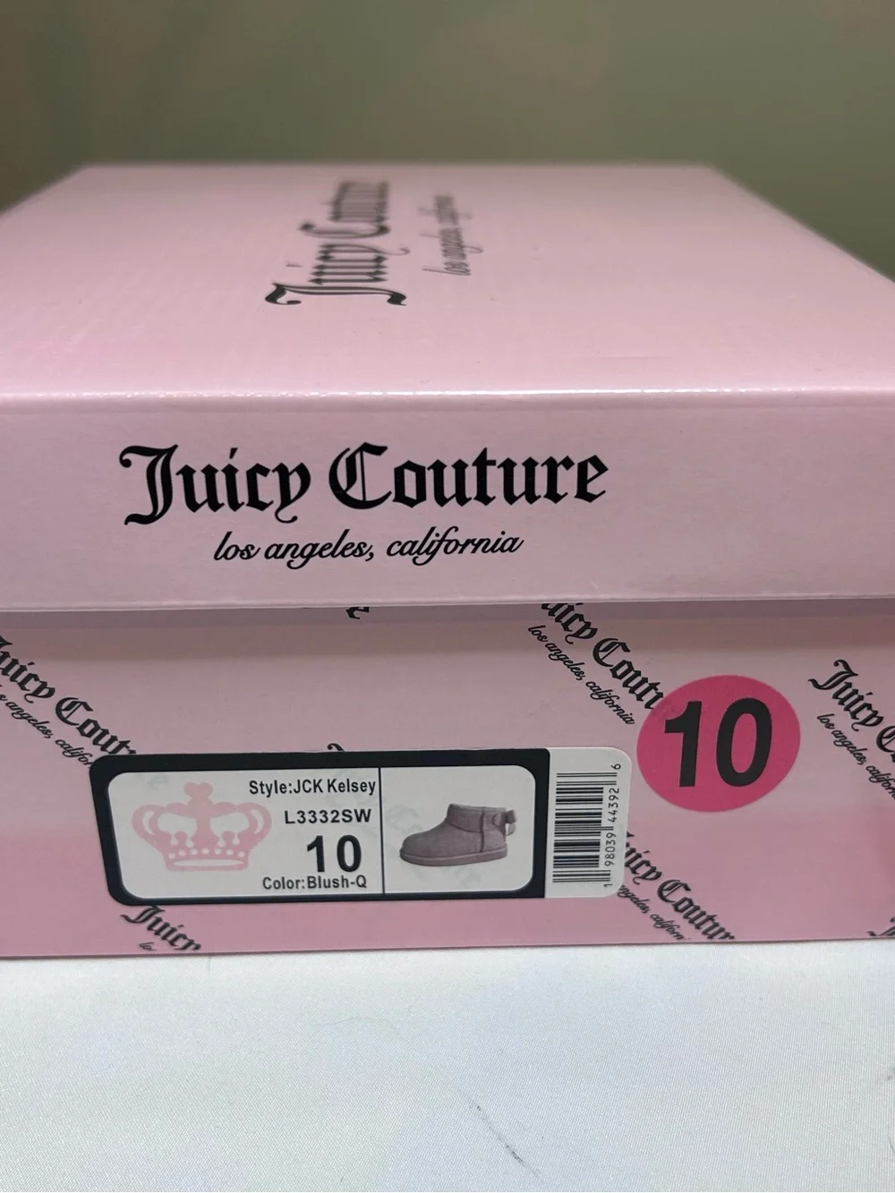 Juicy Couture Kids Light Pink Suede Short Boots NEW IN BOX size kids 10